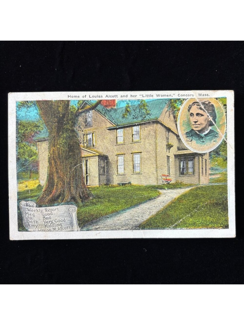 Antique Postcard 1920s Louisa May Alcott Orchard House Concord MA Little Women